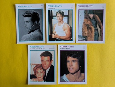 WARREN BEATTY / 5 Filmstar - Sammelkarten