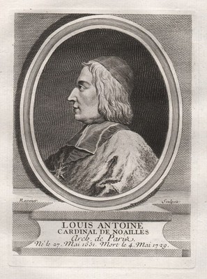 Louis Antoine de Noailles Kardinal cardinal Paris Portrait gravure engraving