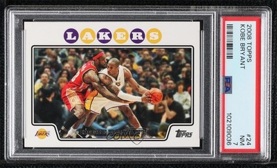 2008-09 Topps Kobe Bryant LeBron James (Guarded by ) #24 PSA 7 HOF 0ws1