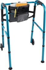 Aluminium Rolling Walker with 5" Wheels and Organizer, Foldable, 300 lb Capacity