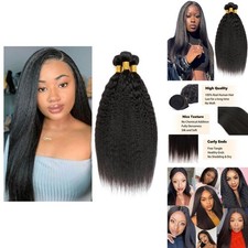 Habiliana 26 28 30 Inch Yaki Wave Brazilian Virgin Human Hair Bundles Quick