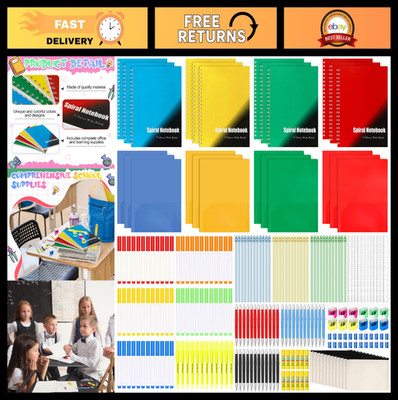 240 Pcs Back to School Supplies Kit - Essential Bulk Set for K-12 Students, Note