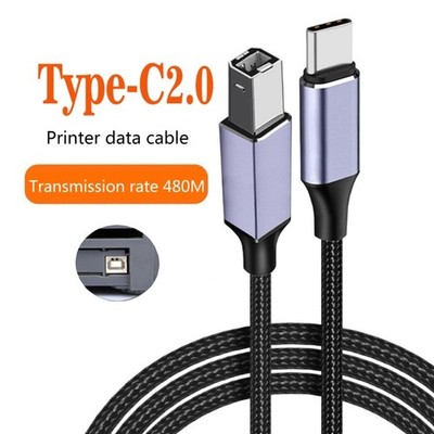 Type C 2.0 to USB Scanner Cord High Speed Fast Data Transfer For Printer Cable