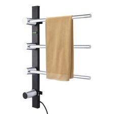 New 3-Bar Electric Towel Warmer Racks Emperature Adjustable Waterproof w/ Timer-