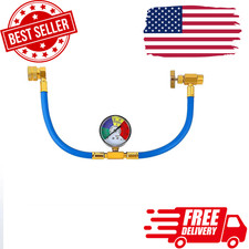 Self-sealing R134a Charging Hose Kit W Gauge Car Ac Recharge Tool Self-sealing R134a Charging Hose Kit W Gauge Car Ac Recharge Tool