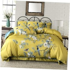 Floral Queen Duvet Cover 100 Soft Cotton 3 Piece Chic Queen 90"x90" 60-birds