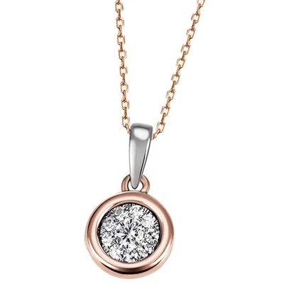 Goldmaid Damen Collier 585 Rot-Weißgold 10 Brillanten 0,32 ct. NEU - Bild 1 von 4