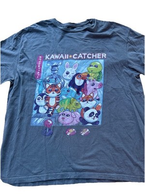 Kawaii Catcher Graphic T-shirt Hot Topic Men s XL Grey