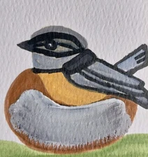 GAT Impressionist Original Painting 11x14 On Canvas Bird In Nest Art Home Decor