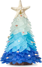 Sea Glass Christmas Tree - Handcrafted Mini Christmas Tree, Table Centerpiece -