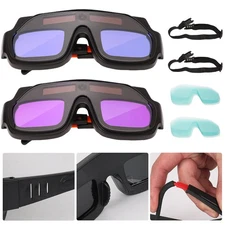 2 Set Solar Auto Darkening Welding Safety Glasses Protective Goggles Welder Mask