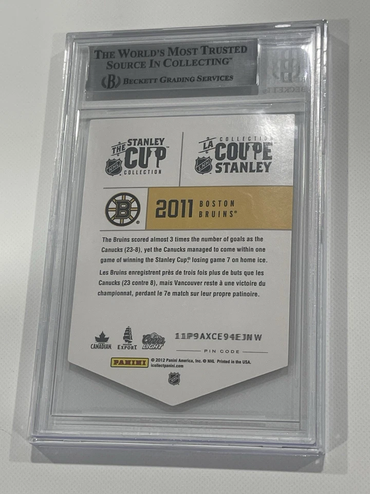 Tarjeta firmada por Marc Savard 2011 Bruins Stanley Cup Auto IP losa Beckett a Foto 2 de 3