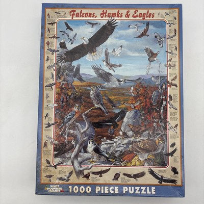 Falcons Hawk & Eagles 1000 Piece White Mountain Jigsaw Puzzle 2006 Birds Of Prey