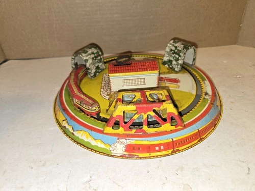 Vintage 30's/40's Marx Honeymoon Express Windup Tin Litho Toy,Complete,Working