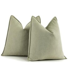 Pillow Covers 18x18 Set of 2 Chenille Throw 18" x 18" Pack of 2 Sage Green