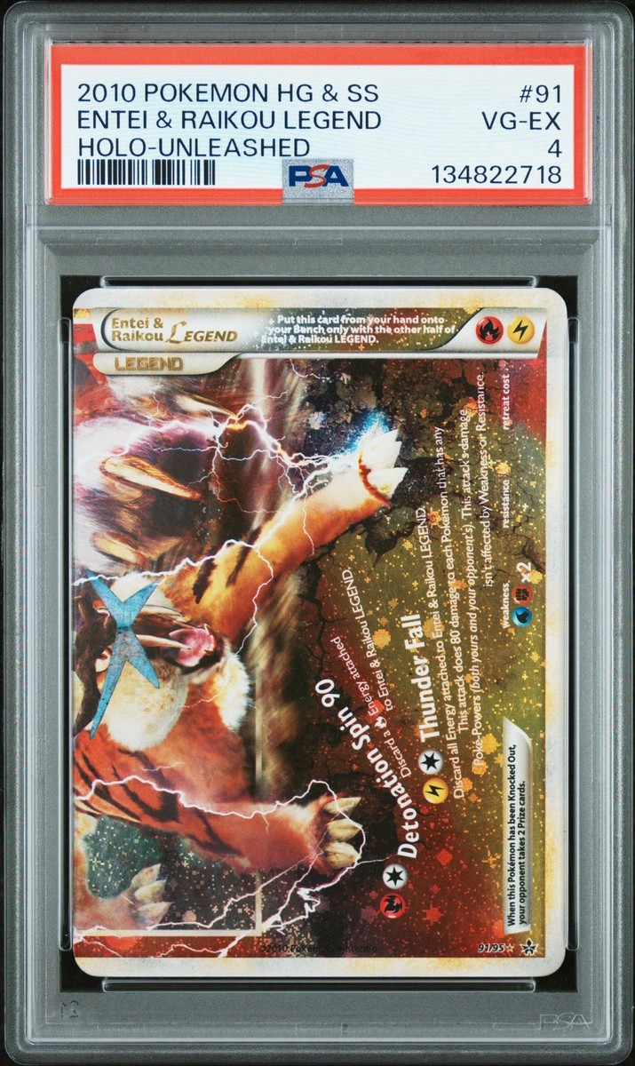 Entei & Raikou Legend (bottom) 91/95 Unleashed Holo for sale