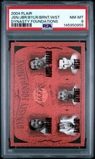 2004 FLAIR DYNASTY FOUNDATIONS LAKERS - Magic/Jabbar/Baylor/Kobe/West PSA 8 /500