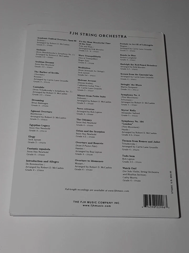 Partituras y piezas Overture To Idomeneo McCashin GR 4 FJH ST6265 Foto 2 de 4