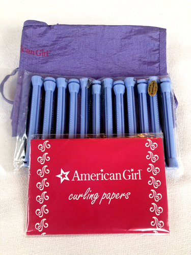 American Girl Doll Hair Care Salon Set 3 pc Cape, Curlers Curling Papers Sealed! - Picture 2 of 7