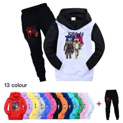 Kids Boys Skibidi Toilet Man TV T-shirt Hoodie Joggers Pants