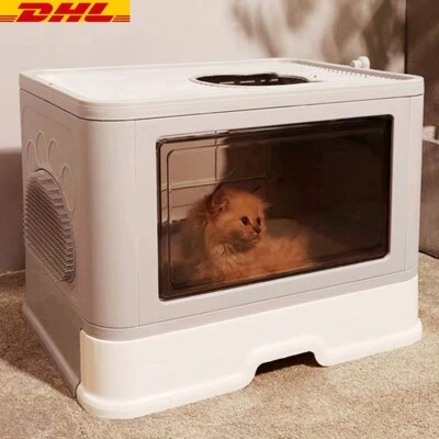 Katzentoilette XXL Katzenklo Haubentoilette mit Schaufel Massagebrett Filter NEU