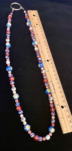 Murano Millefiori Glass Necklace Vintage Italy - Picture 5 of 5