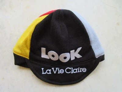 Casquette hiver Bonnet cycliste LOOK LA VIE CLAIRE années 80 vintage HINAULT cap - Photo 1/4