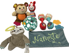 Baby Infant Unisex Lot 9 Ball Teethers Crinkle Rattle Plush Fisher Price Playtex