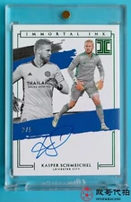 2020-21 Panini Impeccable Leicester Kasper Schmeichel IMMORTAL INK 2/5