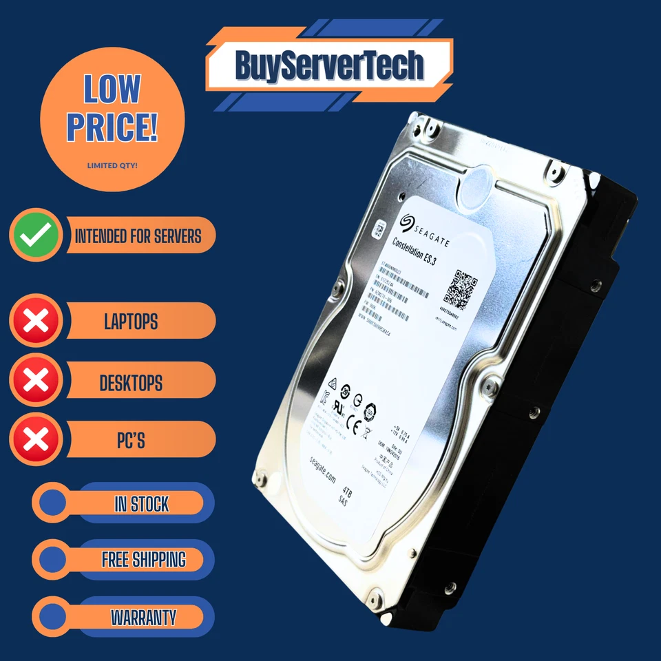 Seagate ST4000NM0023 4TB 7.2K 6Gb/s SAS 3.5" HDD | Constellation ES.3 | 1Yr Warr - Image 2 of 4