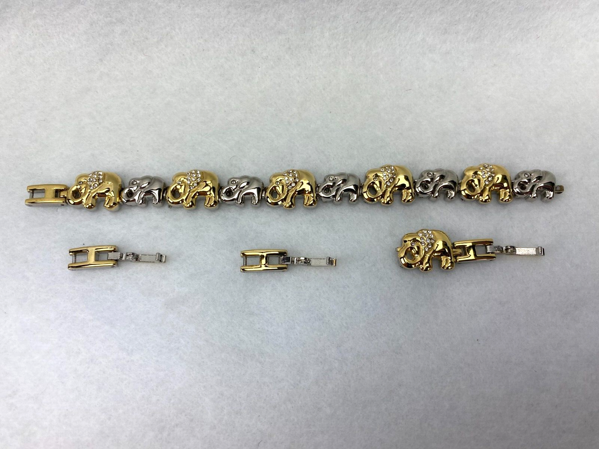 Lenox Nature's Family Elephant Bracelet Silver Gold Plated Needs