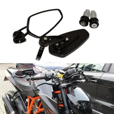 For Yamaha YZF R6 R1 FZ07 FZ09 7/8" Motorcycle Handle Bar End Rear View Mirrors