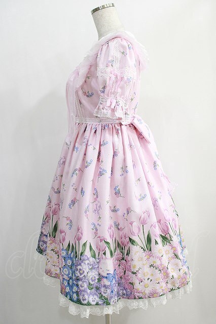 Angelic Pretty Flower Kitten OP Dress Pink Free Size Japan