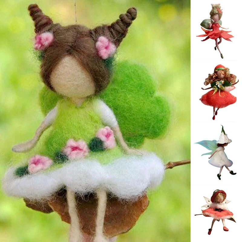 Needle Felted Faires Dolls DIY Material and Instructions Wool Felting Craft  Needle Felt Animal Kit Set Handmade 