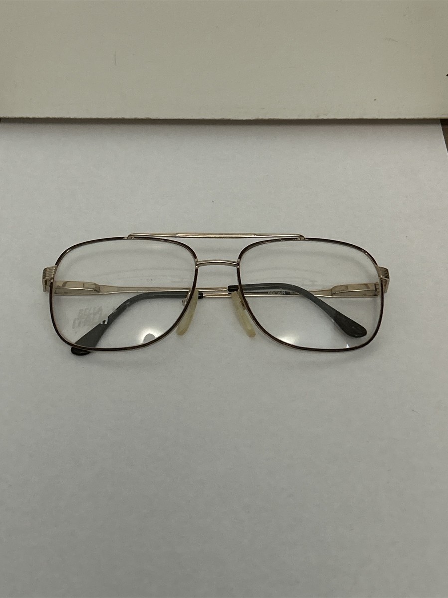 Bella Italia NOS Double Bridge Brown Gold Aviator Eyeglasses