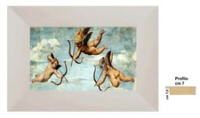 Angeli  Stampa su tela eff. dipinto coni Cornice in legno bianca  Spessore cm. 7
