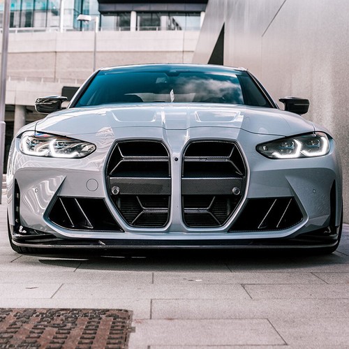 CARBON LOOK FOR BMW G80 M3 G82 G83 M4 FRONT BUMPER SIDE AIR VENT GRILLE+ GRILLS - Foto 2 di 13