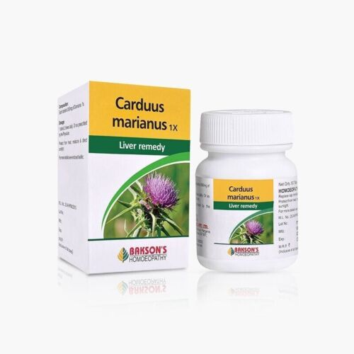 Bakson Homeopathic Carduus marianus 1X (50 Tablets) Best Homeopathic Tablets - Picture 1 of 3