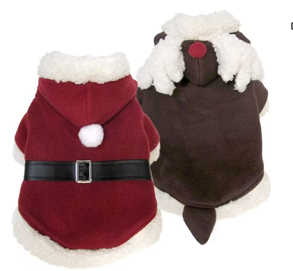Traje reversible de Papá Noel/reno FouFou para perro, mediano Foto 4 de 4