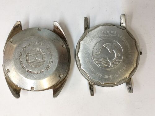 ENICAR & FAVRE-LEUBA CASE 2 PIECE LOTT SPARE PARTS PURPOSE MEN'S VINTAGE CASE