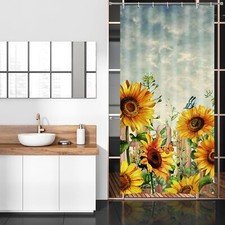 Small Stall Shower Curtain 36x72 Farmhouse Half Shower Curtain Narrow RV Show...