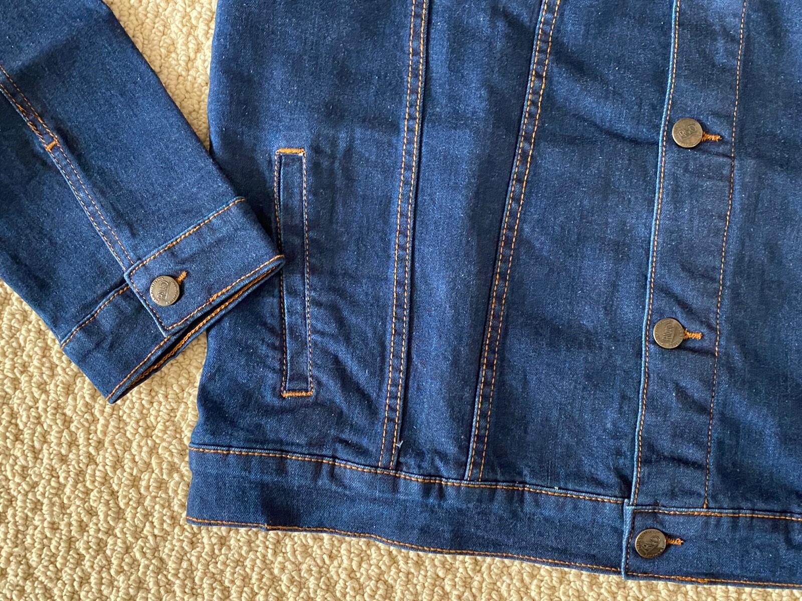 NWT Men's RND Denim Classic Dark Blue Button Denim Jean Jacket ALL