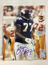 ULTRA RARE 1990's Korey Stringer Minnesota Vikings AUTOGRAPHED 8x10 Photo, PSA!