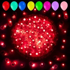 100 Piece Red Round LED Mini Flash Lamp Balloon Light Fits Party Festival Decor