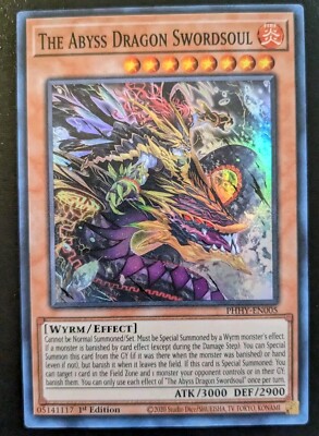 The Abyss Dragon Swordsoul PHHY-EN005 1st Ed. Super Rare Photon Hypernova YuGiOh