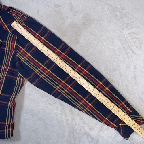 Coogi Shirt Mens Size 4XL Red Blue Long Sleeve Button Up Plaid A32 Adult XXXXL - Picture 7 of 12