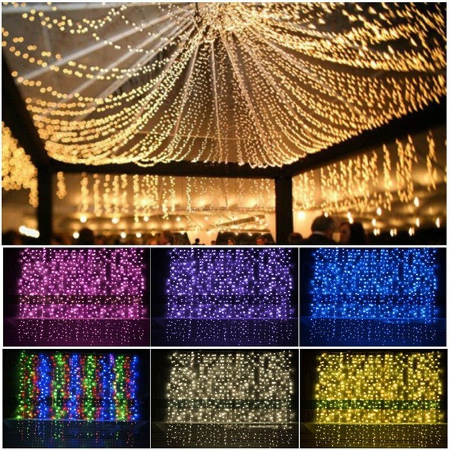 3m 2m 6m 8m Fairy String Net Curtain Mesh Led Xmas Party Ceiling