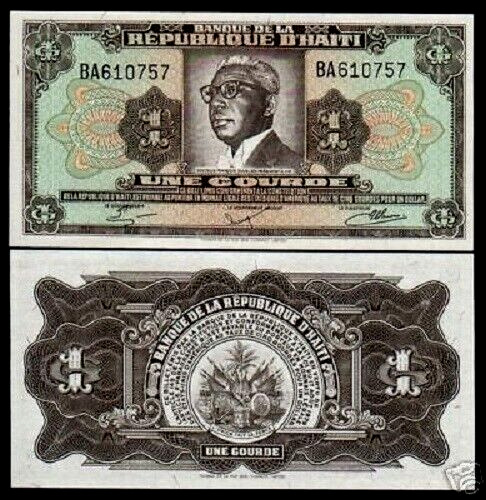 Haiti 1 Gourde P-239 1979 Dr F DUVALIER Haitian BILL UNC CARIBBEAN Currency NOTE