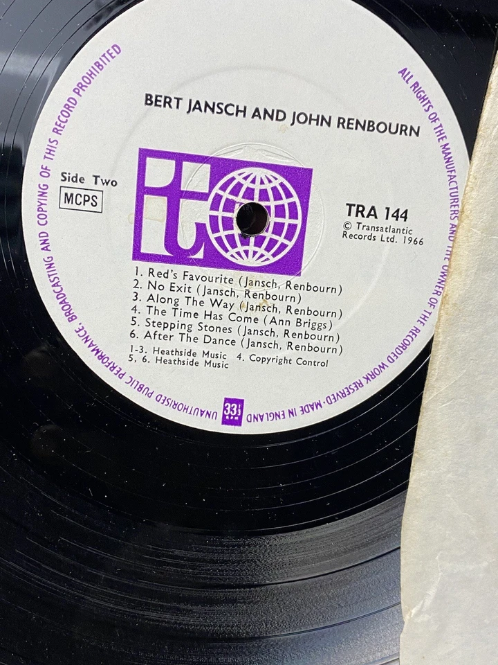 Bert Jansch & John Renbourn - Bert And John (LP, Vinyl) UK 1966 Very Good (Folk) - Image 4 of 4