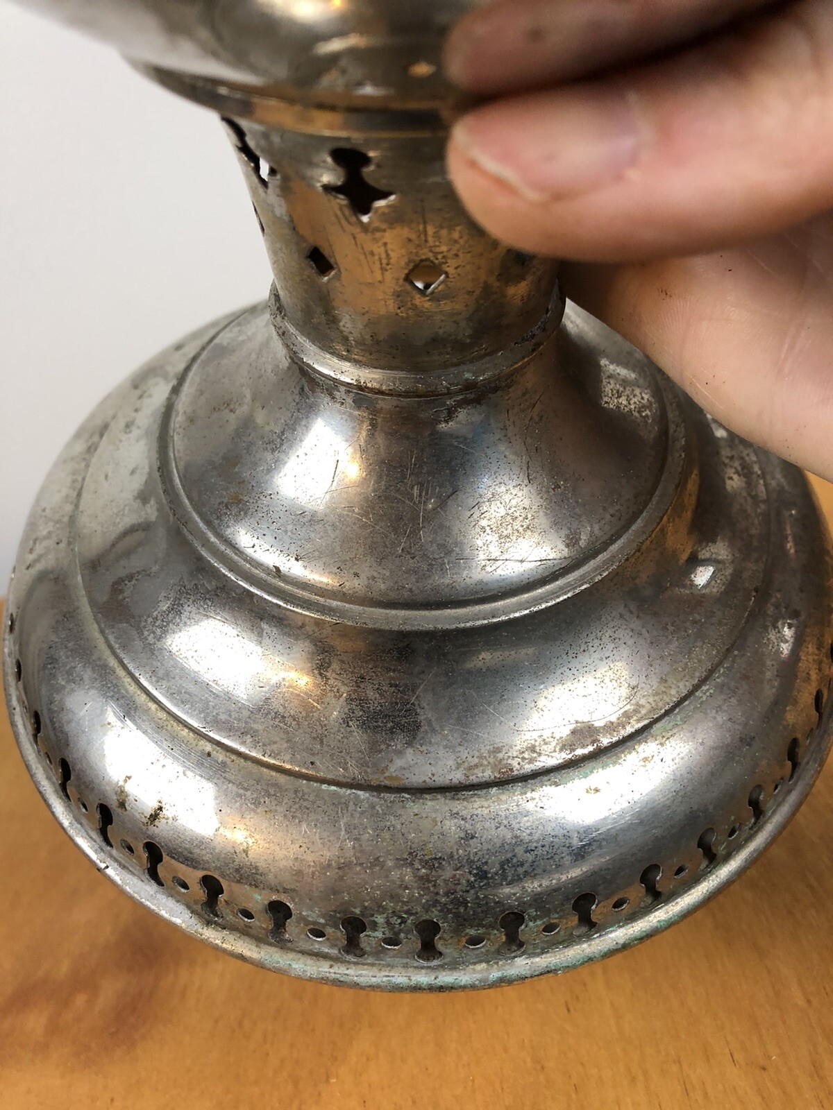 Vintage Millers Vestal Nickel Oil Kerosene Lamp eBay